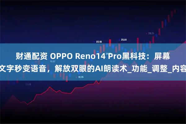 财通配资 OPPO Reno14 Pro黑科技：屏幕文字秒变语音，解放双眼的AI朗读术_功能_调整_内容
